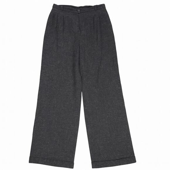 CHANEL Paris Wide Leg Trousers Pants Gray Wool Cashmere Silk Lined 46 FR 12 US - Picture 1 of 11